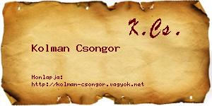 Kolman Csongor névjegykártya