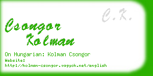 csongor kolman business card